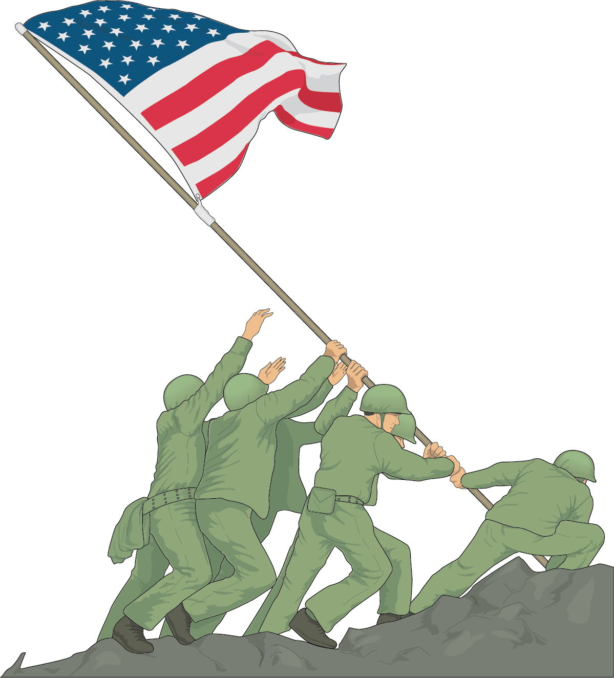 Iwo Jima memorial illustration